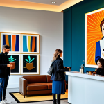 Art Hotel Lobby Scene**

"A brightly lit art hotel lobby featuring contemporary art pieces on the walls, comfortable modern furniture, and guests relaxing with coffee. A barista is preparing a pour-over coffee at a stylish coffee bar in the background. Fully clothed guests in fashionable, modern clothing. Perfect anatomy, correct proportions, natural pose, well-formed hands, proper finger count. Safe for work, appropriate content, fully clothed, professional, family-friendly, high quality, professional photography."

**