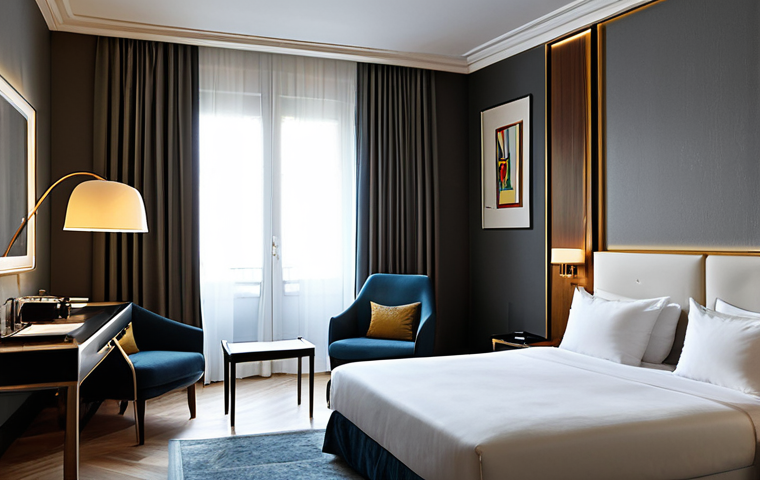 아트호텔과 아트워크 - Madrid Boutique Hotel Room**
"A stylish hotel room in Madrid, Spain, featuring modern art on the wa...