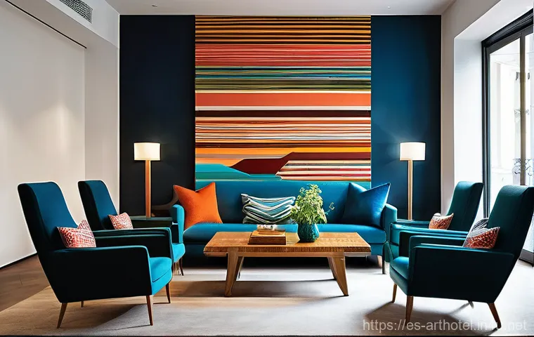 아트호텔 로비 디자인 - **Prompt 1: "The Mediterranean Welcome"**
    "A wide-angle shot of a luxurious and warmly lit hotel...