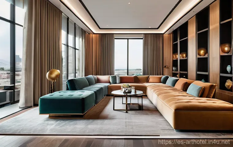 아트호텔 로비 디자인 - **Prompt 2: "Urban Art and Contemporary Craftsmanship"**
    "A mid-shot focusing on a vibrant and c...