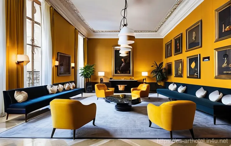 아트호텔 문화 행사 - **Prompt 1: Elegant Art Hotel Lobby in Barcelona**
    "A wide-angle shot of a luxurious and artisti...