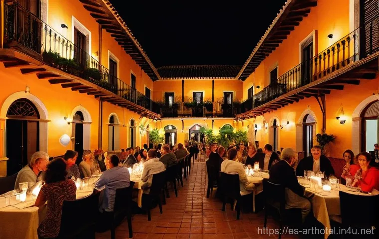 아트호텔 문화 행사 - **Prompt 1: Elegant Art Hotel Lobby in Barcelona**
    "A wide-angle shot of a luxurious and artisti...